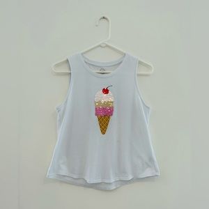 Wonder Nation Girls Tank Top Sequined Ice cream Cone Size XXL/2XG (18)